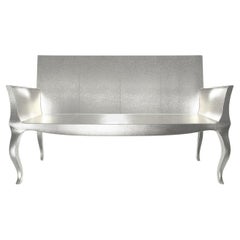 Louise Settee Art Deco Canapes in Fine Hammered White Bronze by Paul Mathieu 