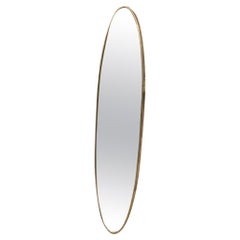 Lovely Italian Mid-Century Oval Brass Mirror
