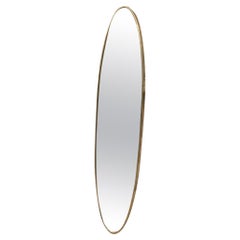 Vintage Lovely Italian Mid-Century Oval Brass Mirror