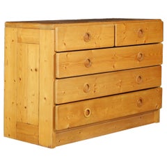 Antique Charlotte Perriand Pine Chest of Drawers for Les Arcs, France 1960s  