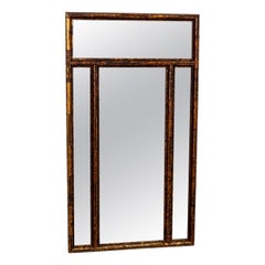 Faux Bamboo Mirror With Tortoise Shell Finish