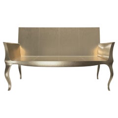 Louise Settee Art Deco Living Room Sets in Fine Hammered Brass by Paul Mathieu