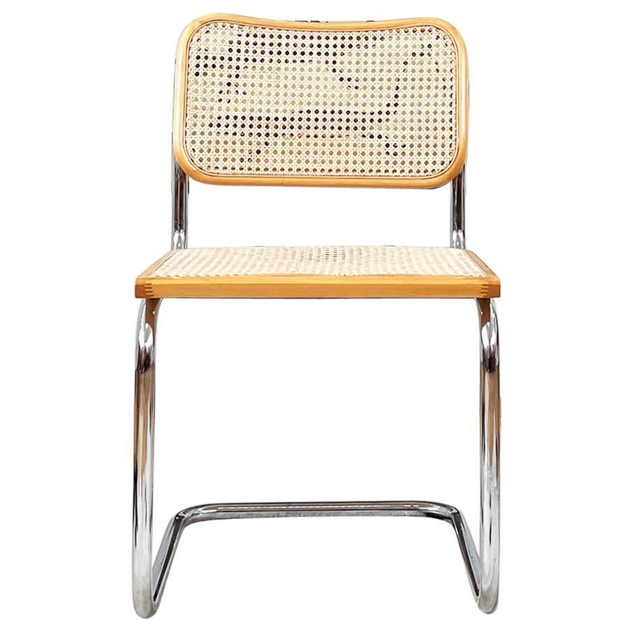 Chaise d'appoint, d'appoint ou de bureau italienne MCM Marcel Breuer Cesca, ITALIE -- Une chaise