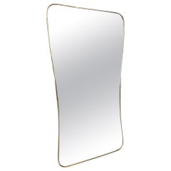 Large Midcentury Brass Mirror-Italy