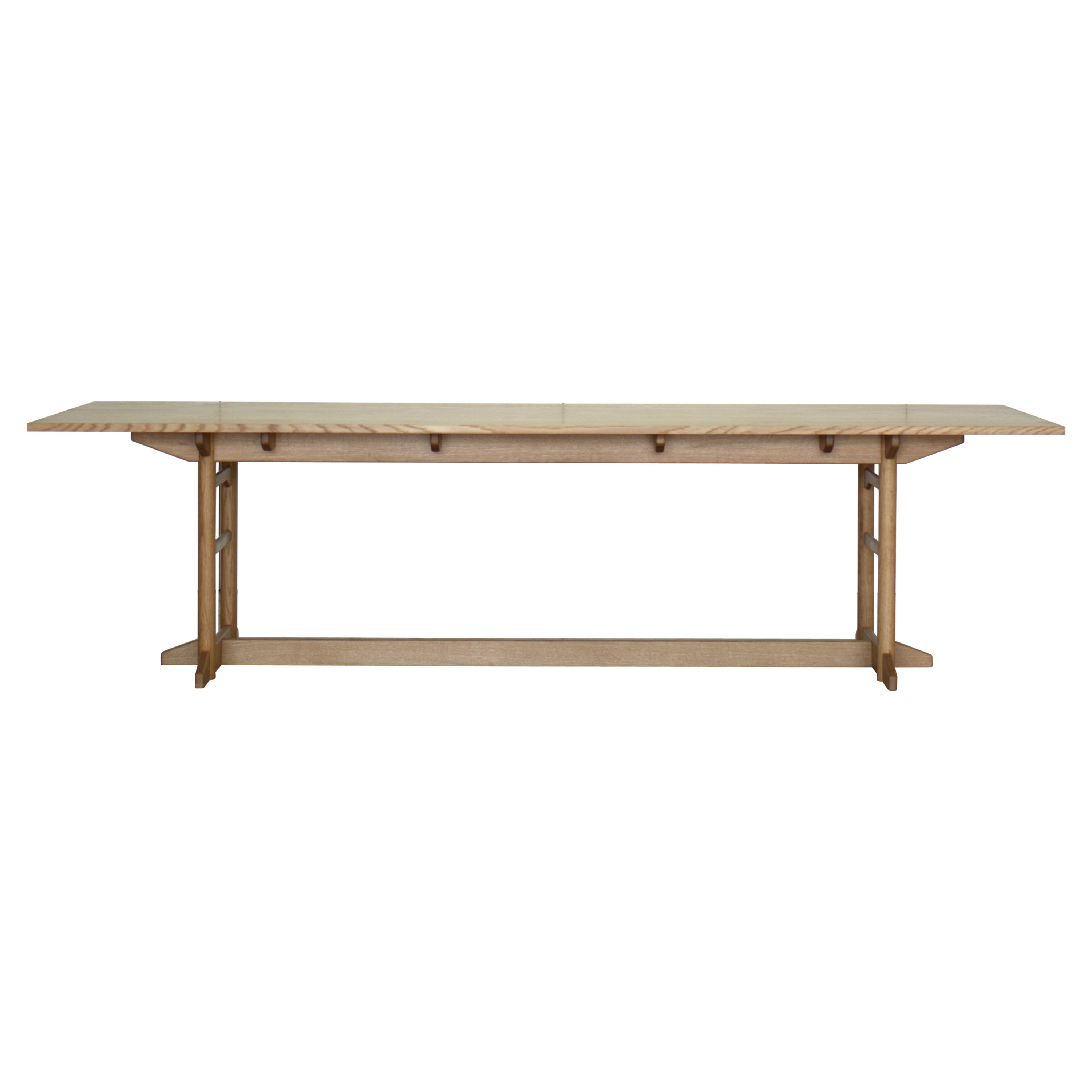 "FF06" Long Trestle Dining Table in White Oak by Stokes Furniture