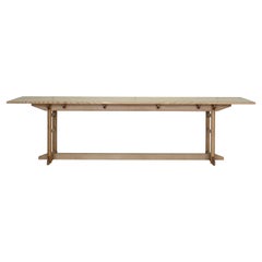 "FF06" Long Trestle Dining Table in White Oak by Stokes Furniture