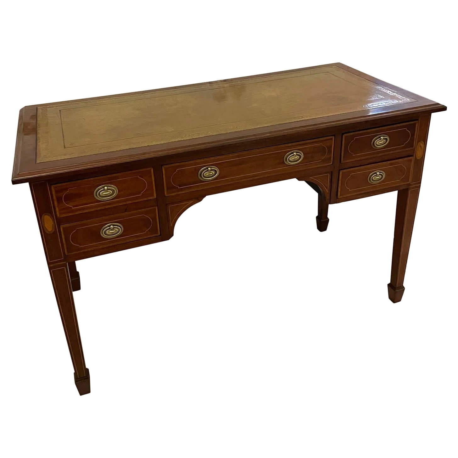 Antique Victorian Quality Mahogany Inlaid Writing Desk 