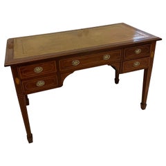 Antiker Schreibtisch aus Mahagoni mit Intarsien in viktorianischer Qualität 