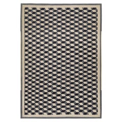 Geometric Cubist Checkered Flatweave Rug