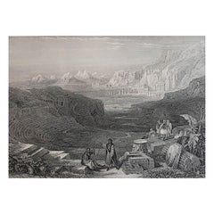 Original Antique Print of the Ancient City of Petra After David Roberts c 1850