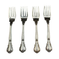 Antique Set of 4 c. 1895-1950 Chantilly Sterling Fish Forks by Gorham