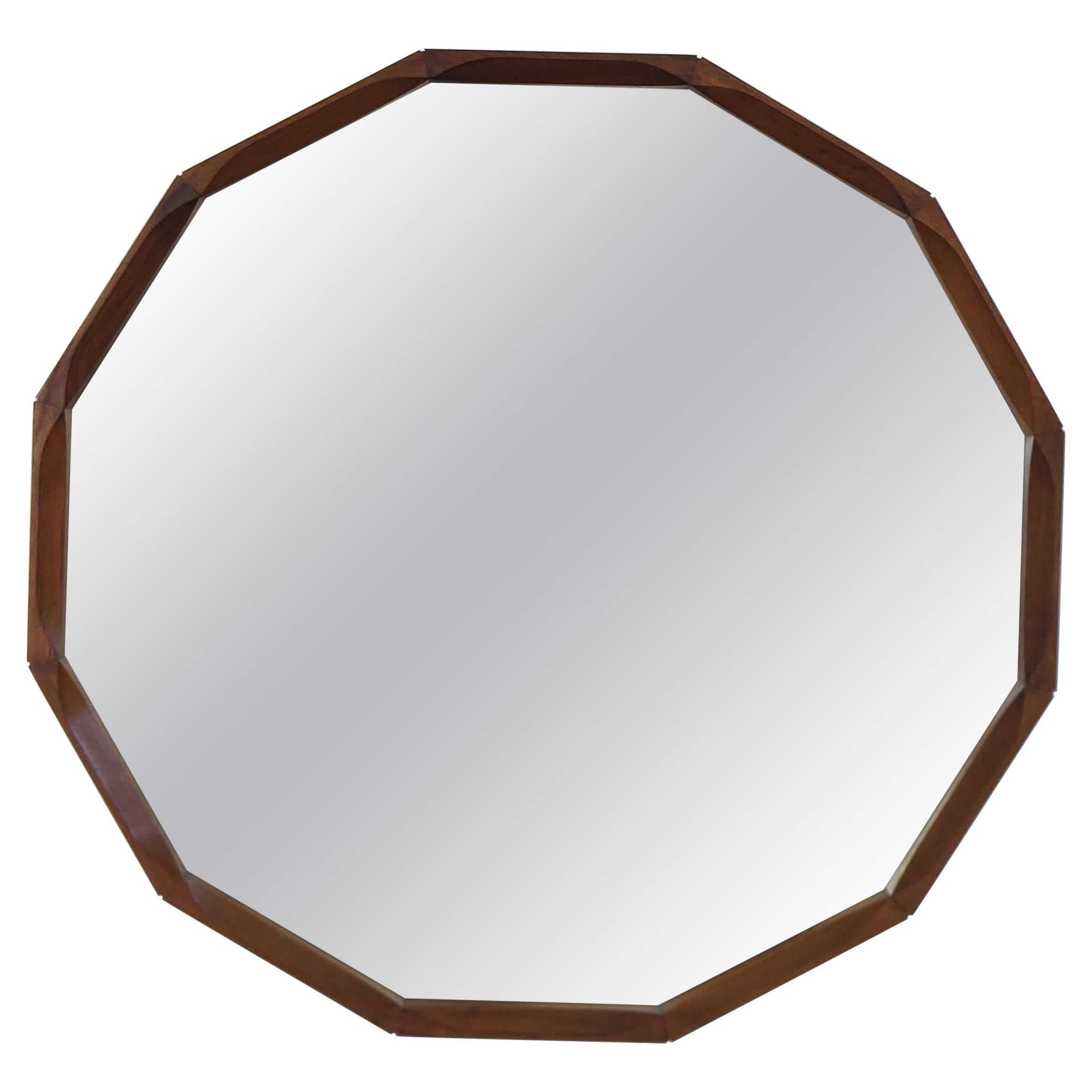 Dino Cavalli Italian Solid Wood Mirror for Thirteen 1960s For Sale