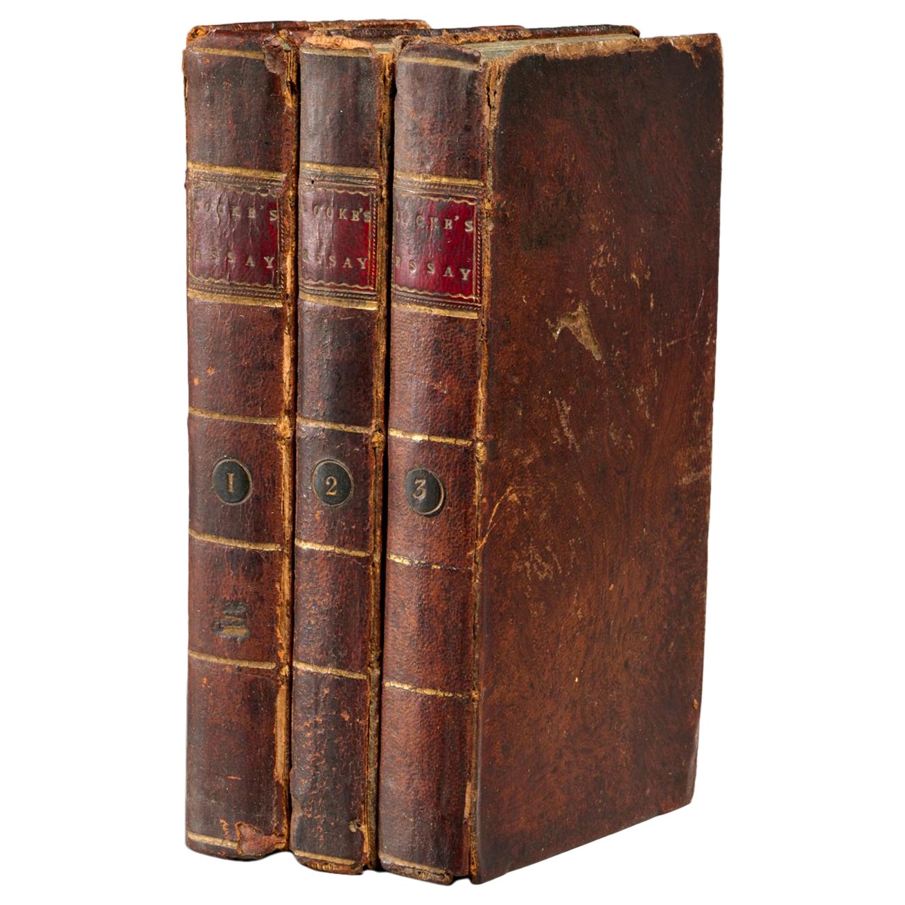 John Locke, Essay Concerning Human Understanding, 3 Volumes 1798 et 1801 en vente