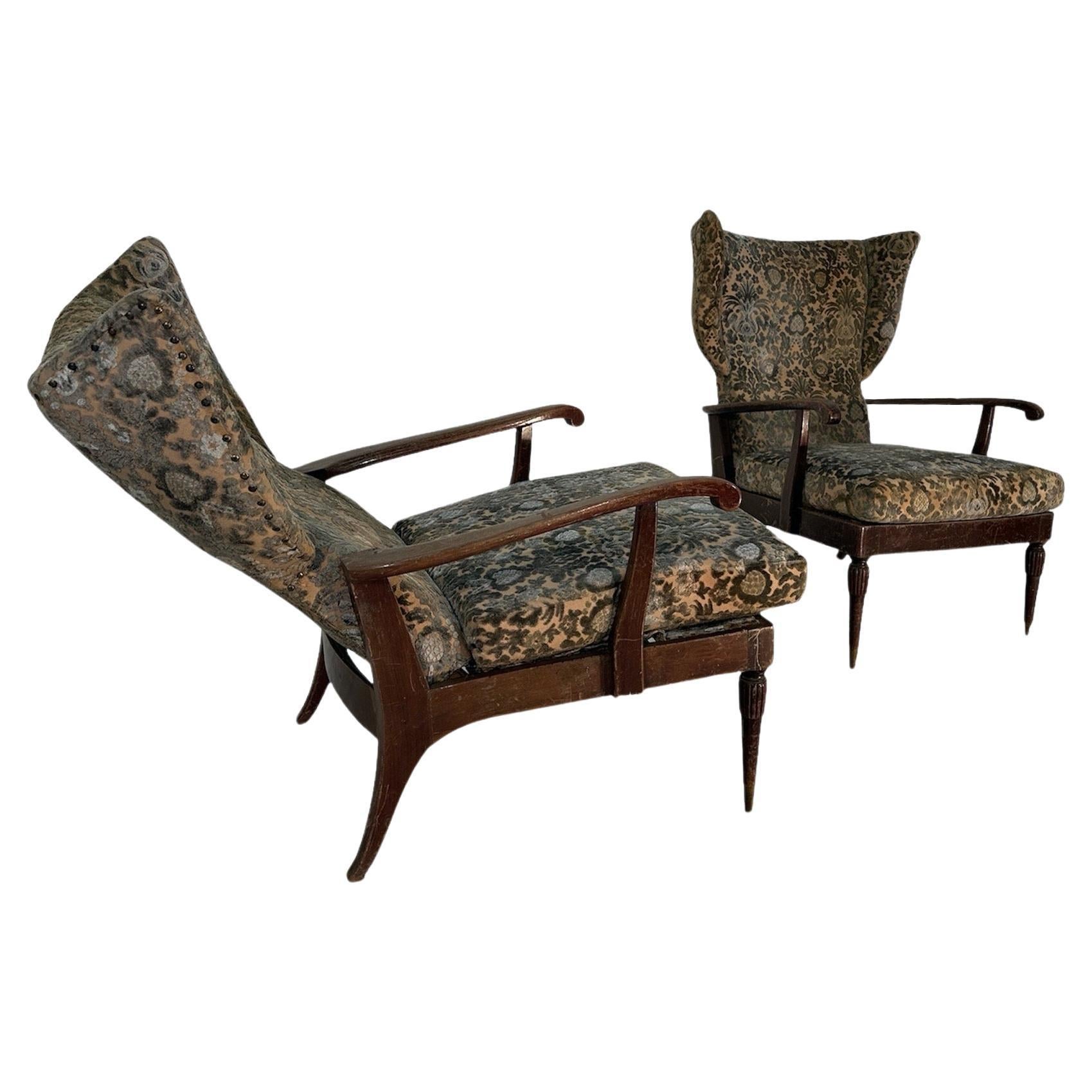 Paire de fauteuils inclinables attribués à Paolo Buffa, 1950 en vente
