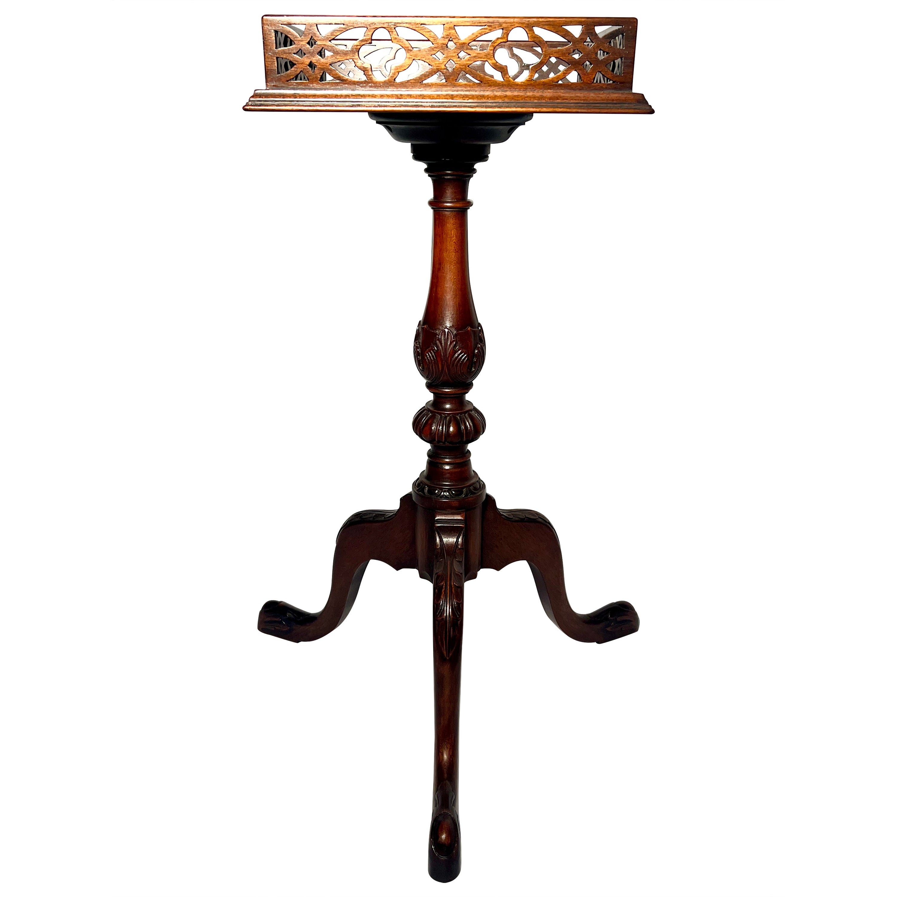 English Galleried Tripod Mahogany Side Table