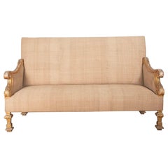 Canapé en bois doré de style Louis XIV du 19ème siècle
