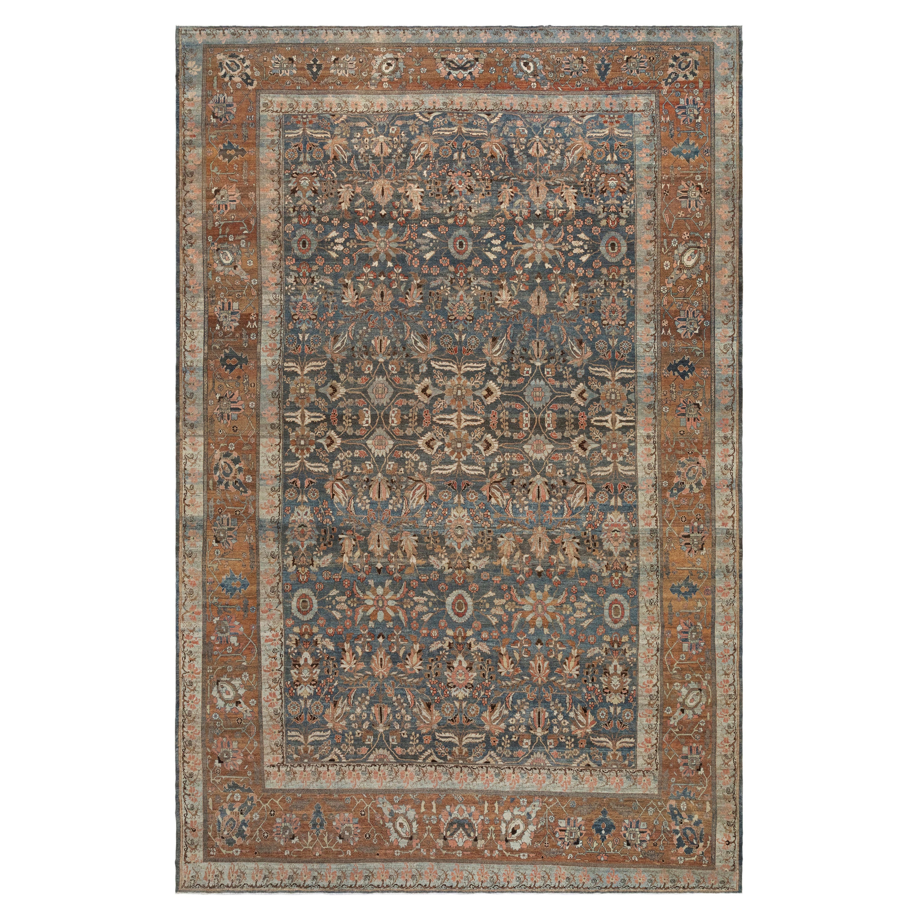 Large Antique Persian Malayer Rug For Sale