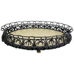 Maitland Smith hand wrought iron French style serving tray