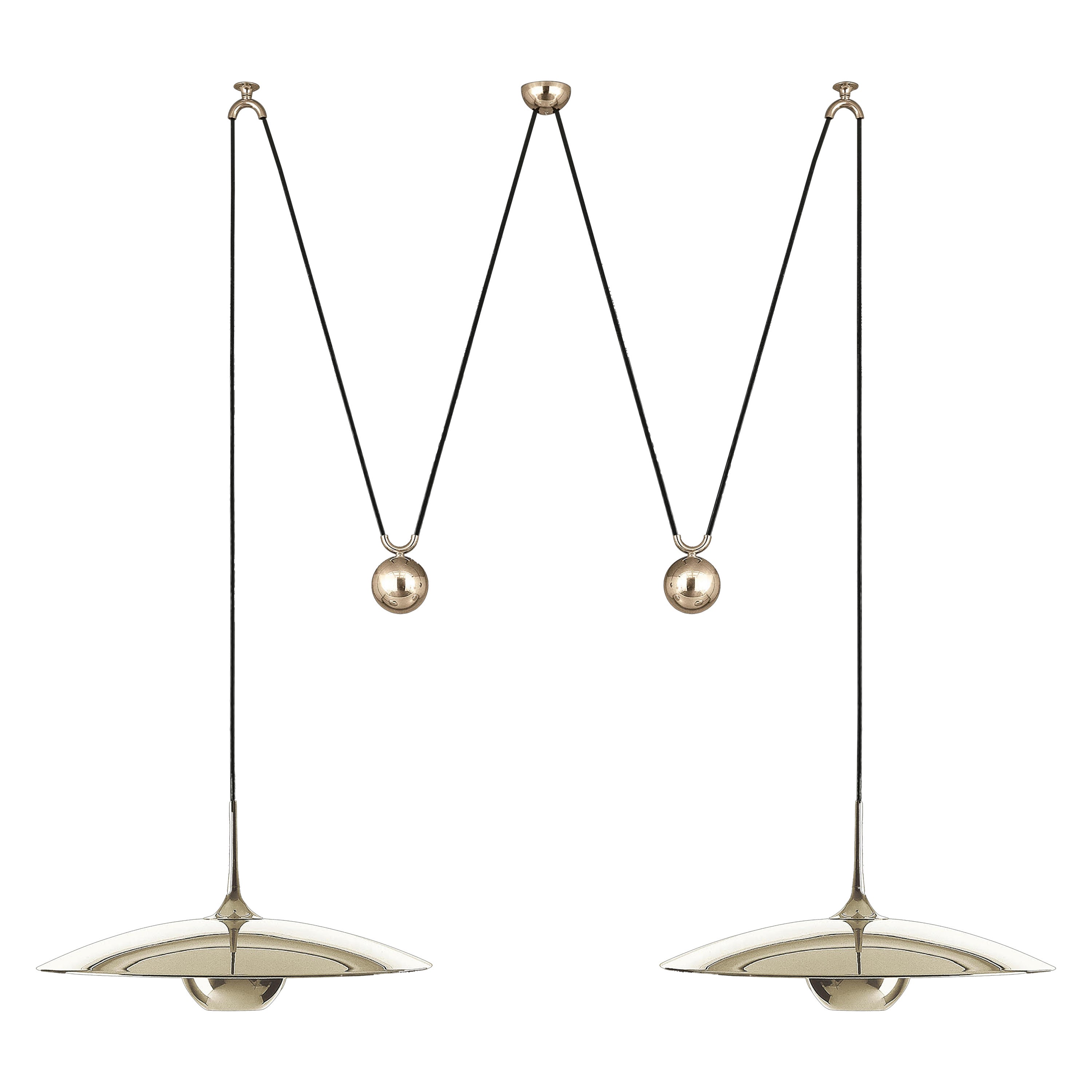 Florian Schulz Double Onos 55 in Polished Brass with Side Counterweight