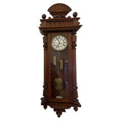 Vintage Victorian Quality Carved Oak Vienna Wall Clock 