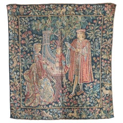 Vintage Mid 20th Century French "The Lady and the Organ" Tapestry