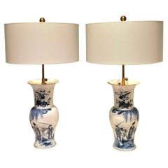 Chinoiserie Pair of Table Lamps Porcelain