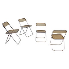 Used Mid-Century set of 4 "Plia" Chair by G. Piretti for Anonima Castelli 1970s Italy