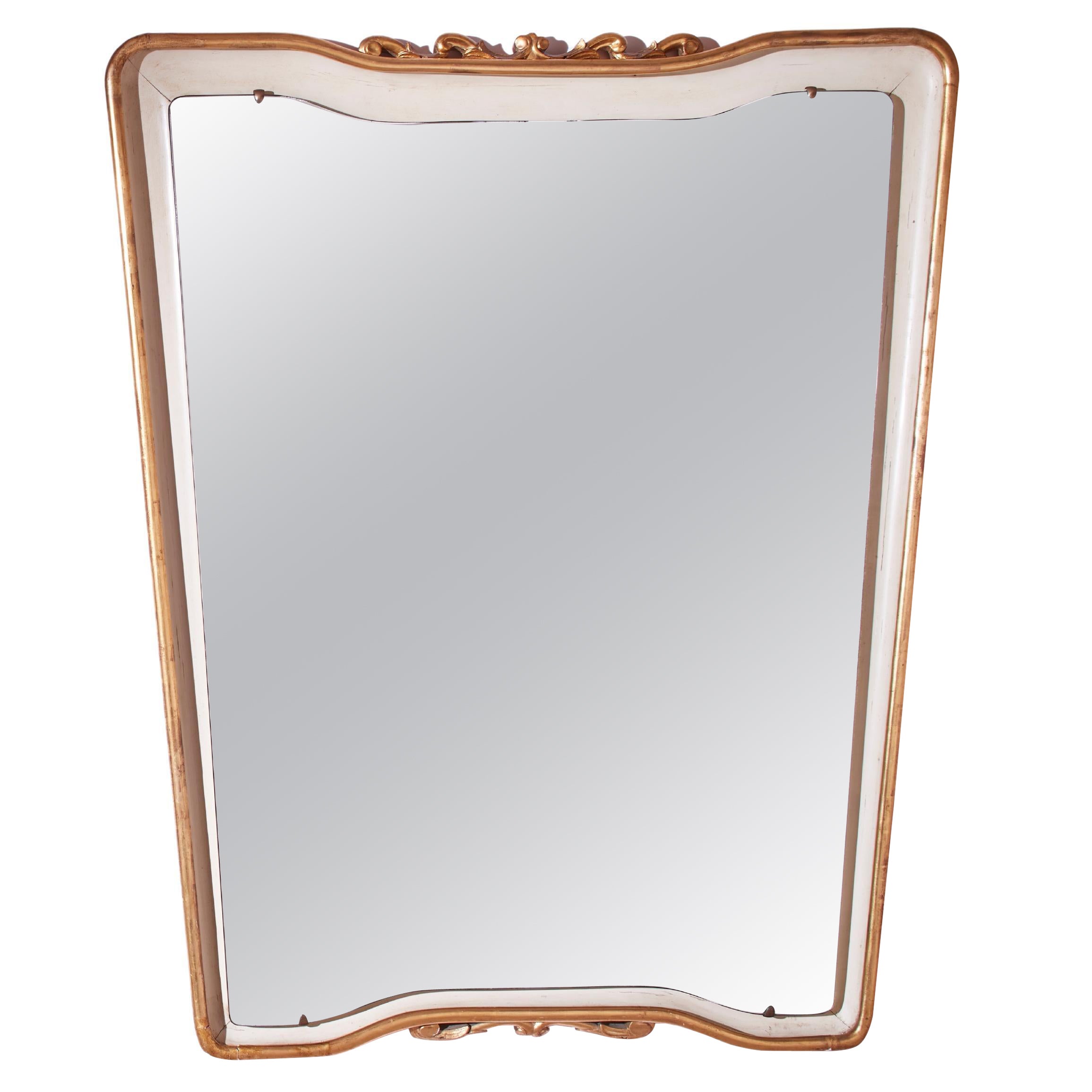 Osvaldo Borsani lacquered and gilded frame mirror, Italy, 1950s For Sale
