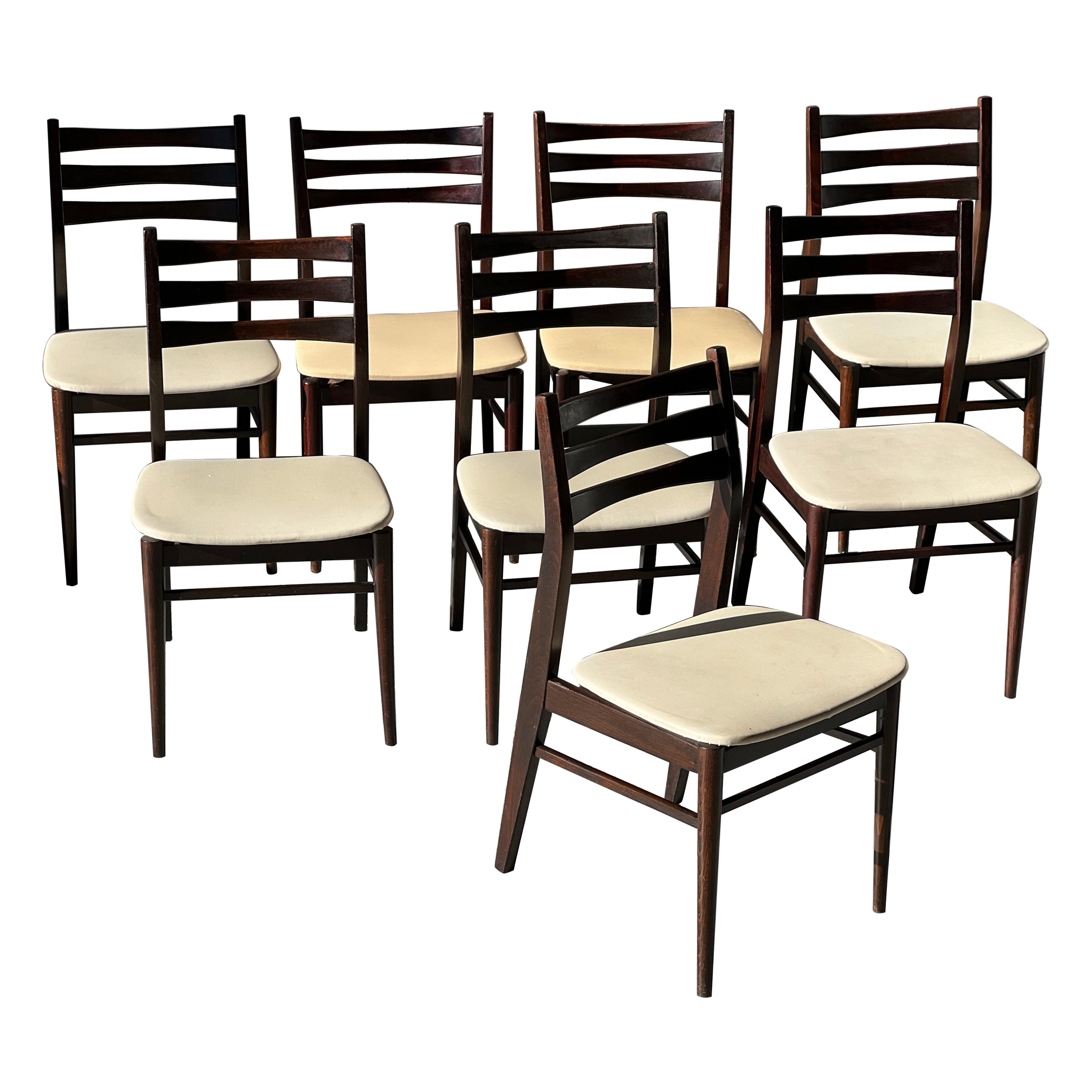 Set of 8 Scandinavian chairs by Vestervig Eriksen for BRBR Tromborg 1960 For Sale