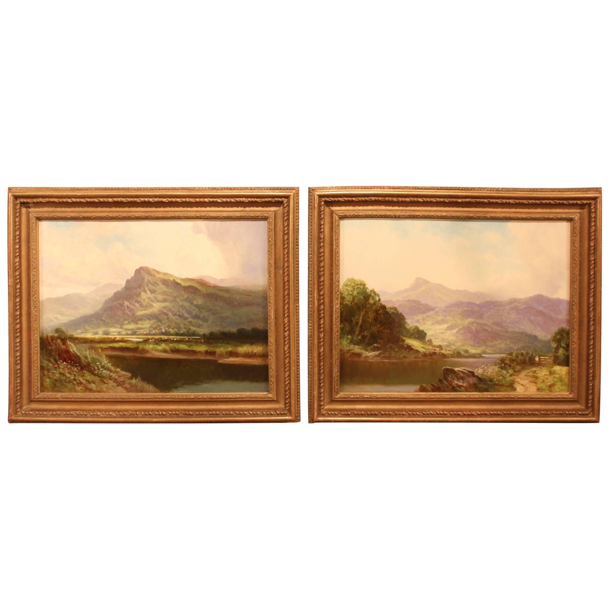 Pair of Oil Paintings "The Vale of Conway" by Thomas Yarwood