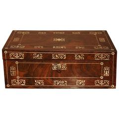 Superb Quality Rosewood and Mother of Pearl Inlaid Writing Slope, circa 1830