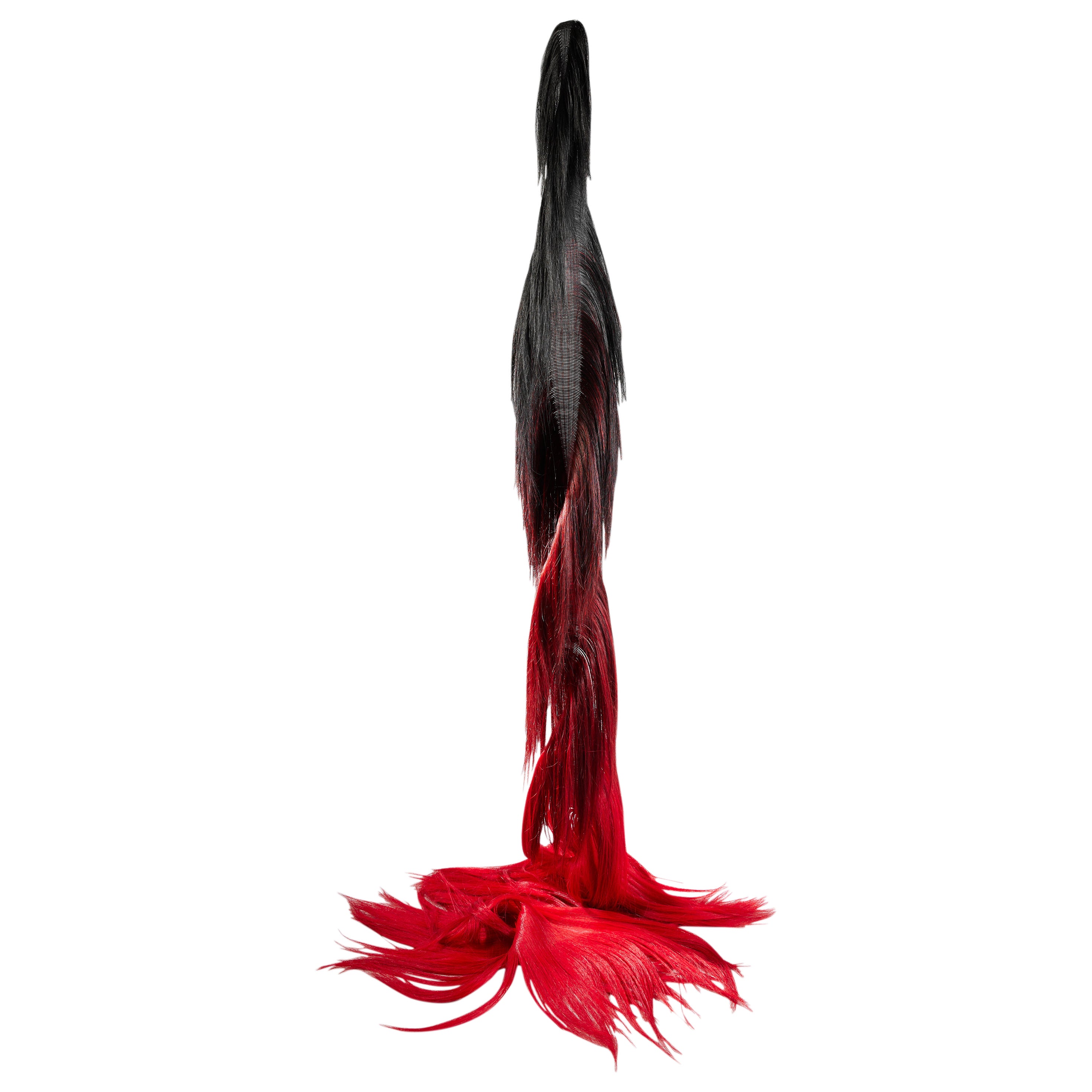 Présence Black Rubis, Horsehair and Nylon sculpture by Ulrika Lljedahl For Sale