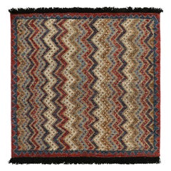 Rug & Kilim’s Antique Tribal Style rug in Red, Blue, Brown & White Patterns