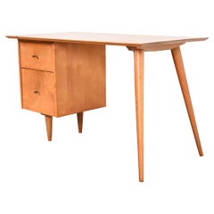 Paul McCobb Planner Group Mid-Century Modern Solid Maple Writing Desk, 1950s