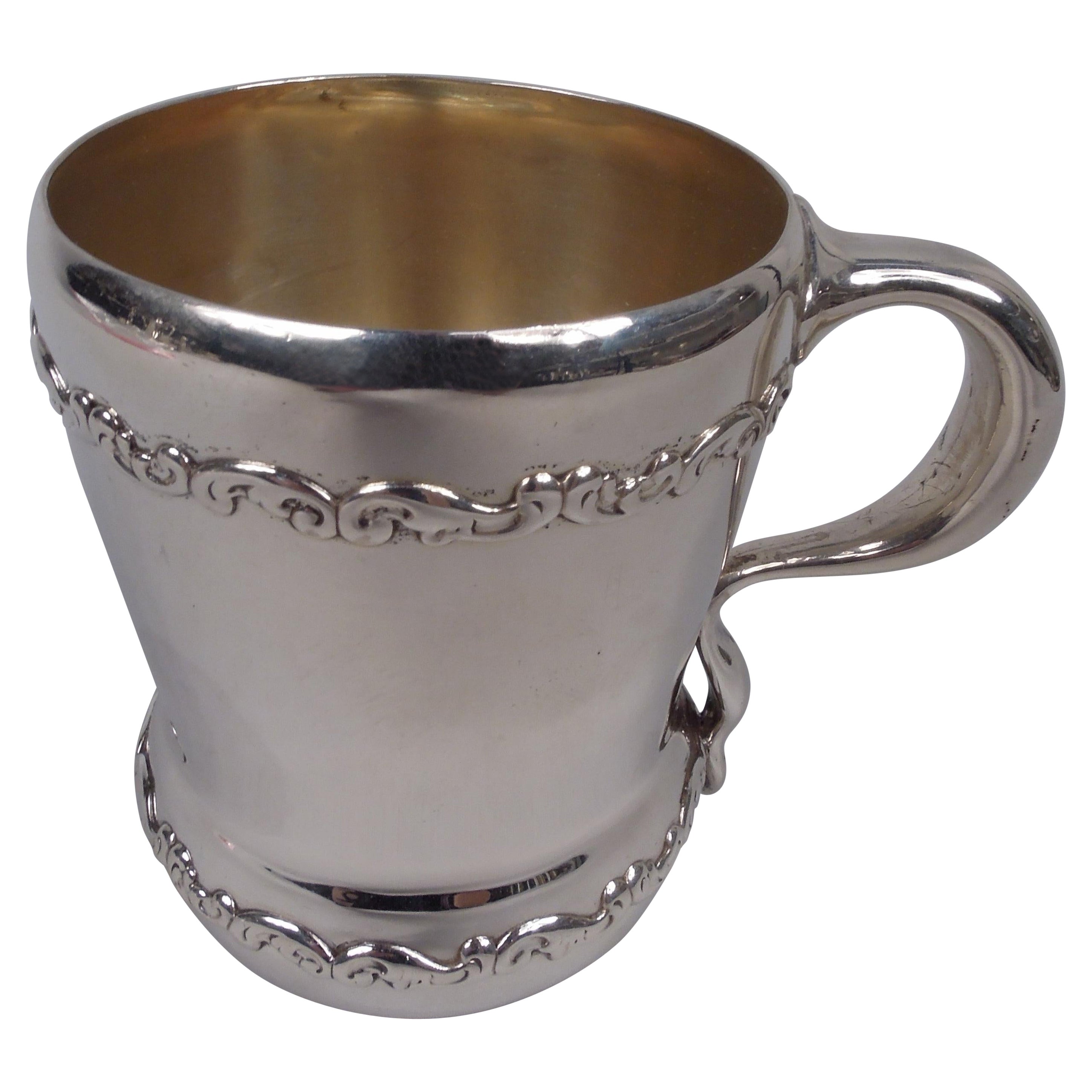 Antiker edwardianischer klassischer Babybecher aus Sterlingsilber von Whiting