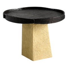 Aline Hazarian, Arpi, petite table basse circulaire, bronze et laiton, Liban, 2021