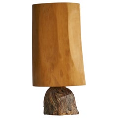 Kurt Schmidt, Table Lamp, Wood, Driftwood, Sweden, 1980