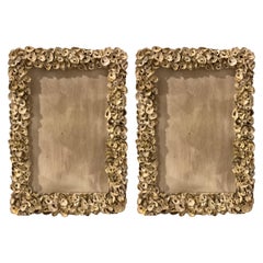 Used Pair Of Oyster Shell Frames  For Mirrors