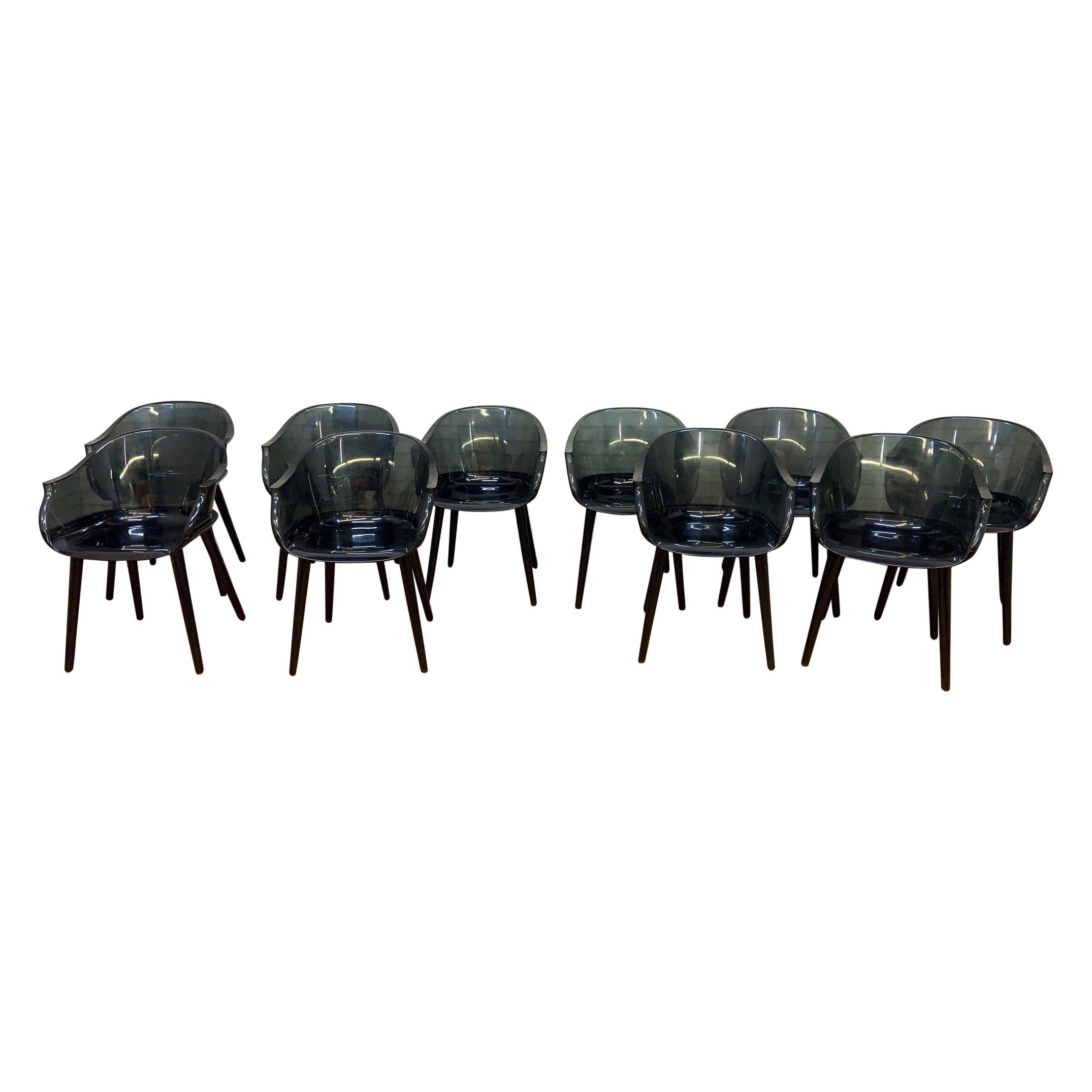 Moderner Smoked Cyborg-Sessel aus Rauchglas von Marcel Wanders für Magis, Italien, 10er-Set im Angebot