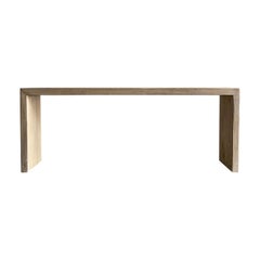 Table console cascade en bois d'orme récupéré