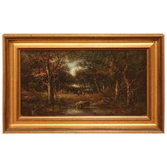 "Forest of Fontainebleau, France" Oil Painting by Joseph Thors