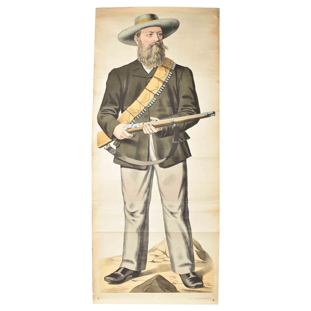 American Soldier in Regalia: A Turn-of-the-Century Chromolithographic Portrait For Sale