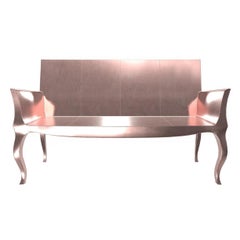 Louise Settee Art Deco Chaise Longues in Smooth Copper by Paul Mathieu 