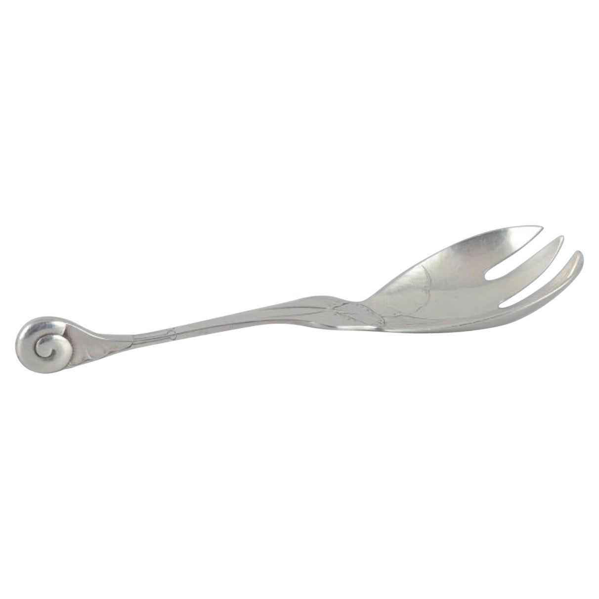 Frühe und seltene Georg Jensen „Ornamental“-Serviergabel. Ca. 1920 im Angebot