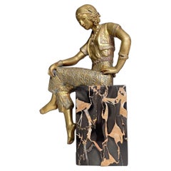 Art Deco Vergoldete Bronze von Jorel