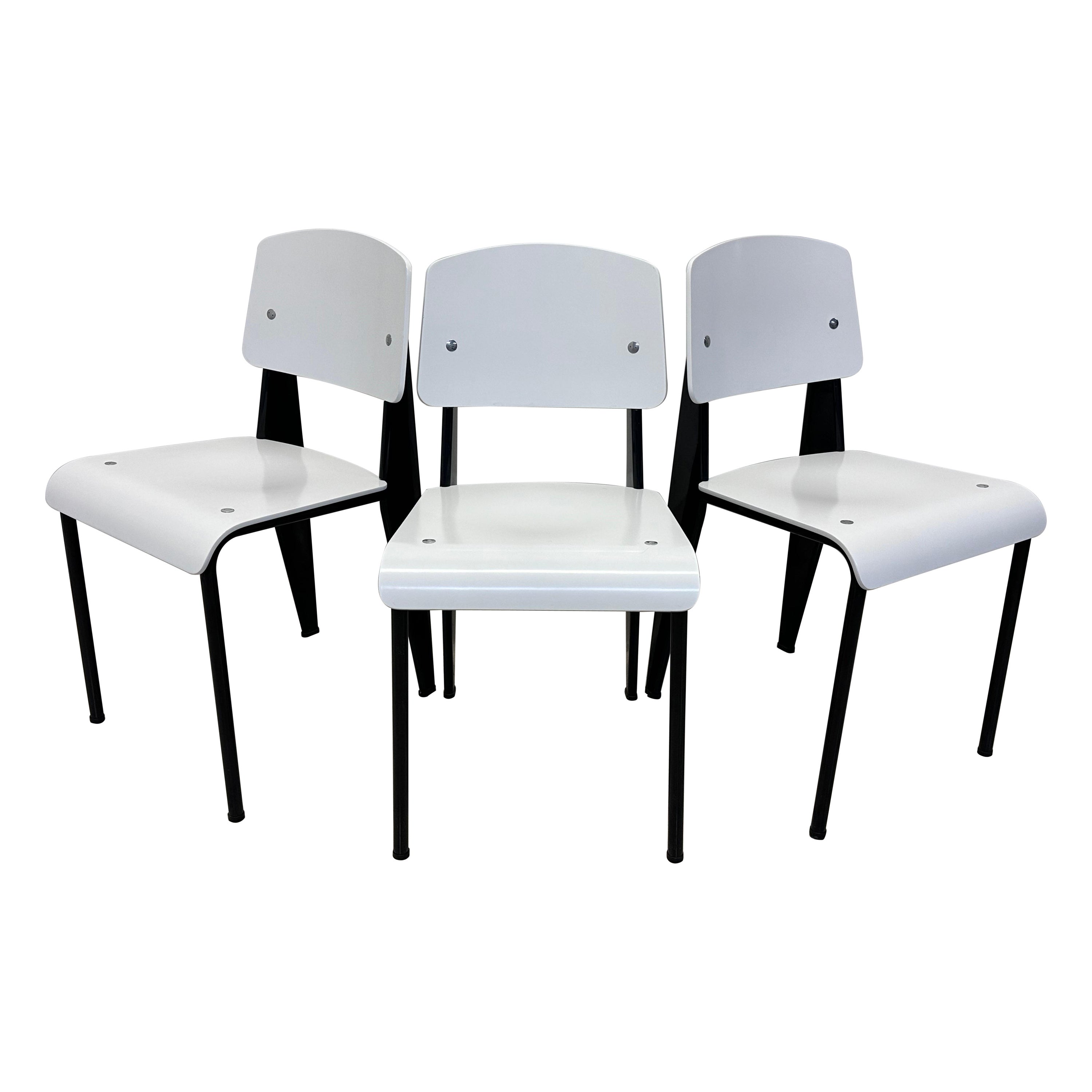 Jean Prouve Standard Chairs for Vitra - Set of Three