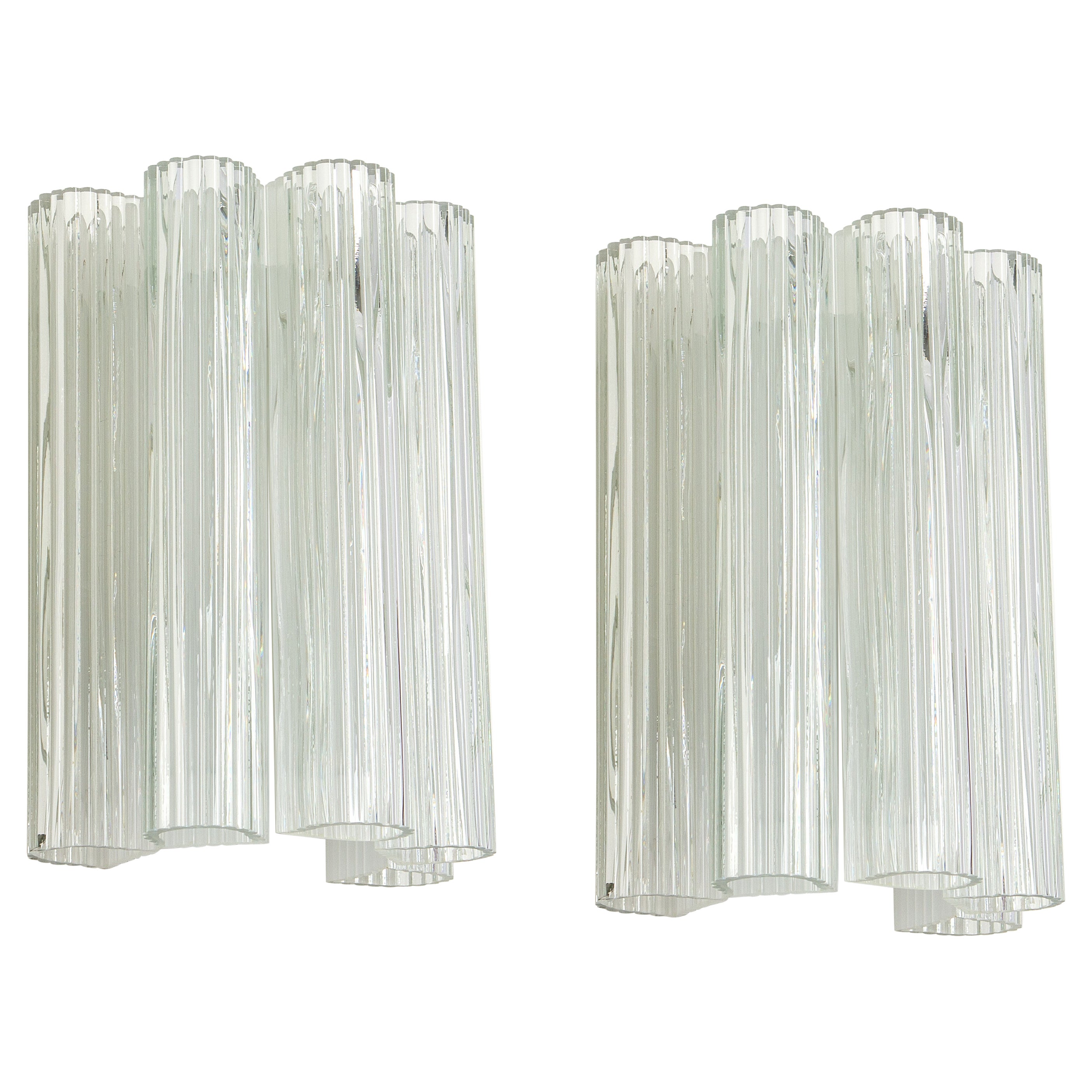 1 of 4 Large Murano Glass Wall Sconces by Doria, Germany, 1960s