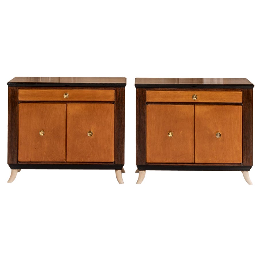 Midcentury bedside tables attributed to Guglielmo Ulrich, Italy 1940s For Sale