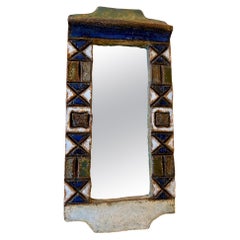 Vintage Ceramic Mirror by les Argonautes, France, 1960's