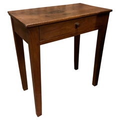 Ancienne petite table à écrire en noyer avec tiroir, Italie